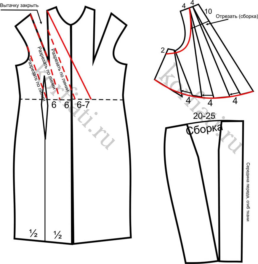 Моделирование передней половинки платья