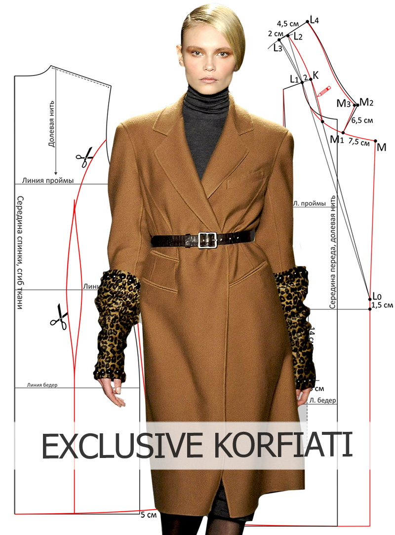 Выкройка дизайнерского пальто от Донны Каран фото