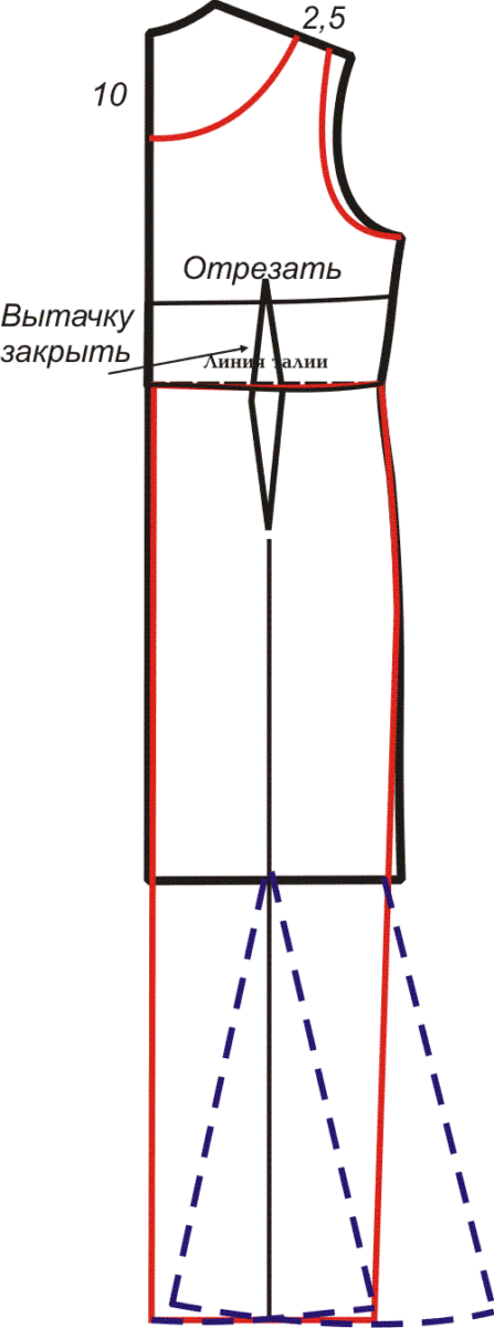 Как сшить платье в пол - моделирование спинки