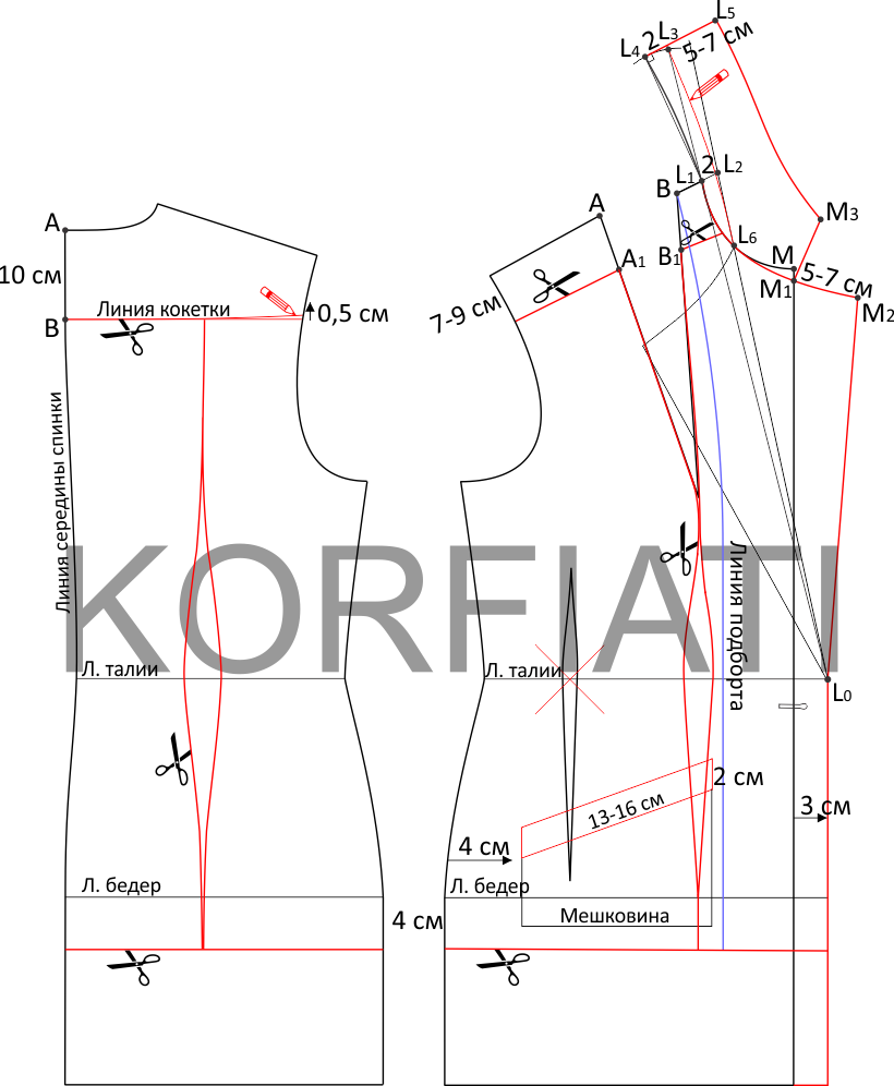 Моделирование выкройки жакета в спортивном стиле - спинка, полочка и воротник Моделирование выкройки жакета в спортивном стиле - спинка, полочка и воротник чертеж