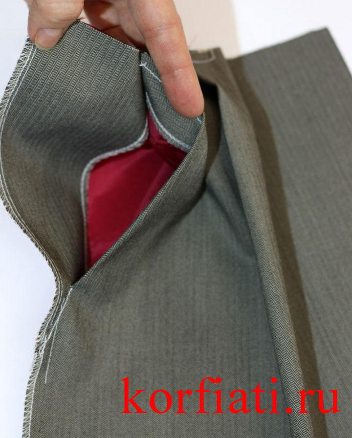 Карман мужских брюк вид изнутри - фото