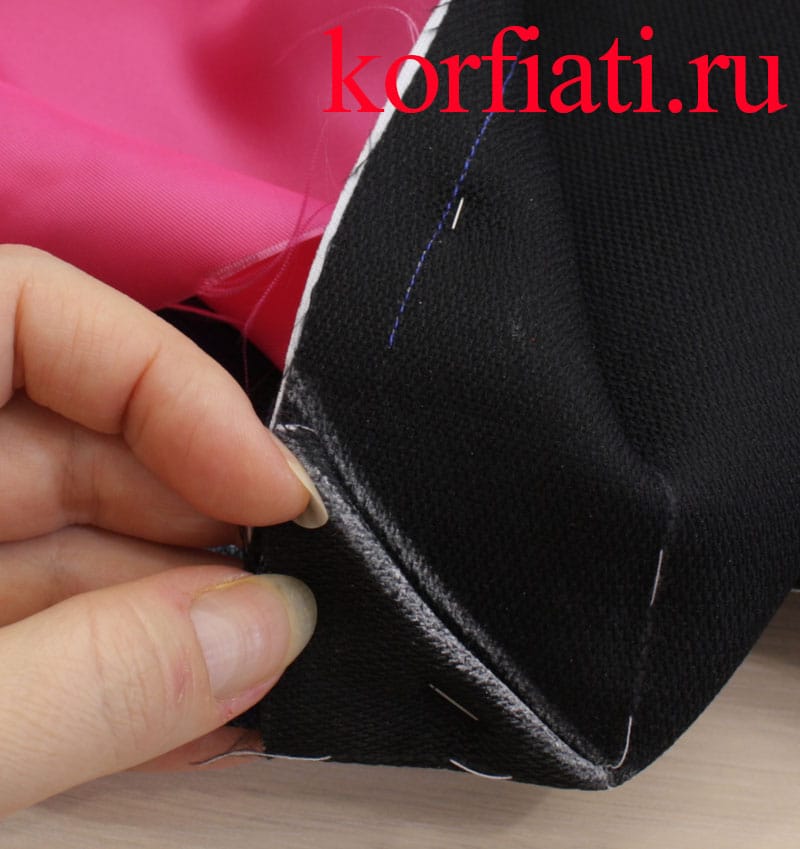 Обработка разреза юбки подкладкой