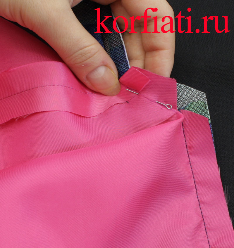 Обработка разреза юбки подкладкой