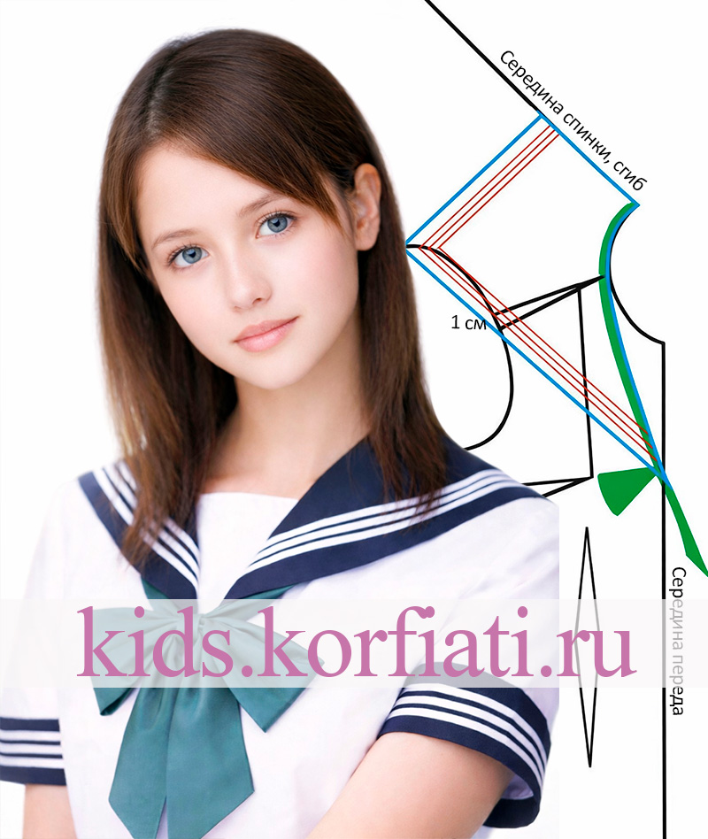 Выкройка воротника матроска Выкройка воротника матроска от Школы шитья Корфиати