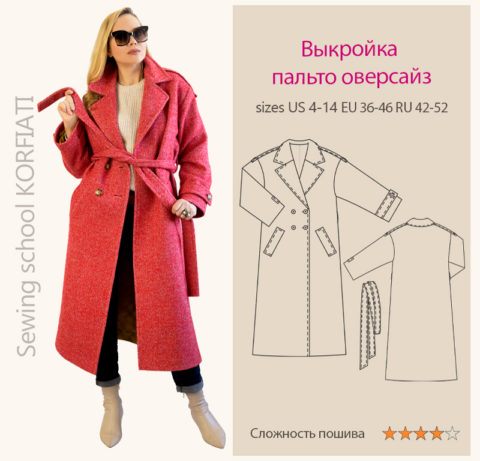 Выкройка пальто-рубашки от Анастасии Корфиати