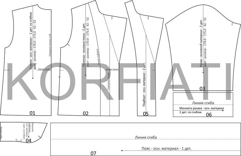 Детали кроя жакета из органзы Детали кроя жакета из органзы схема
