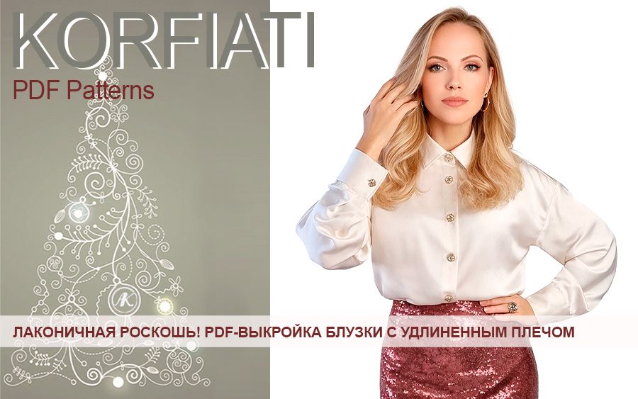 Выкройка праздничной блузки с удлиненным плечом В чем встречать Новый год - советы Анастасии Корфиати