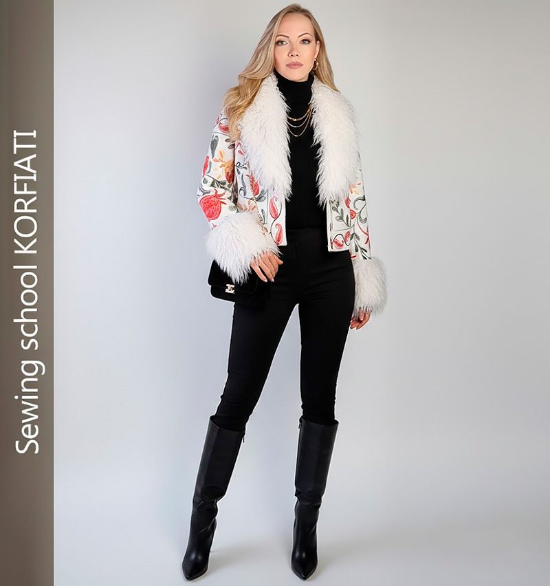 Выкройка куртки с меховой отделкой - вариант комбинирования с узкими брюками и свитером Выкройка куртки с меховой отделкой - вариант комбинирования с узкими брюками и свитером фото