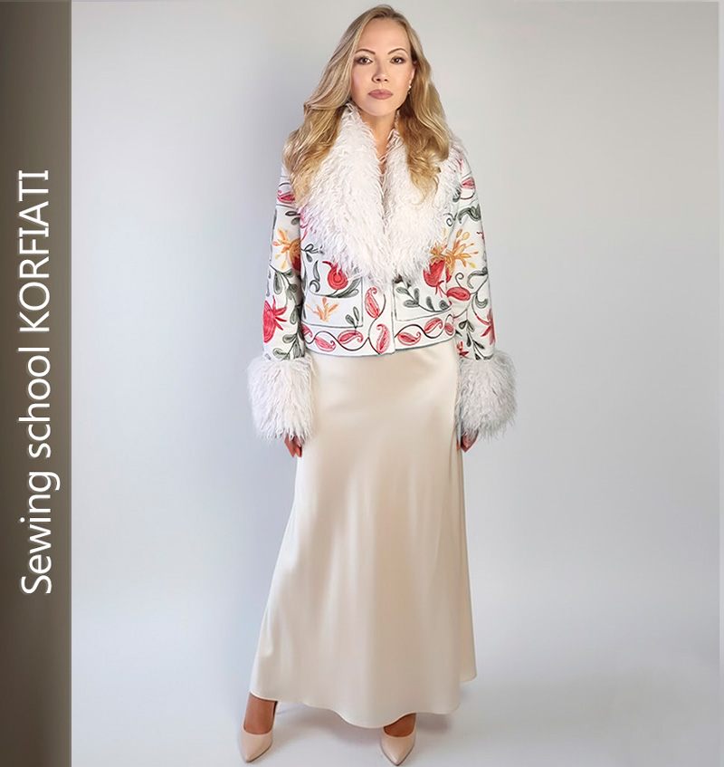 Выкройка куртки с меховой отделкой - вариант комбинирования с платьем Выкройка куртки с меховой отделкой - вариант комбинирования с платьем фото