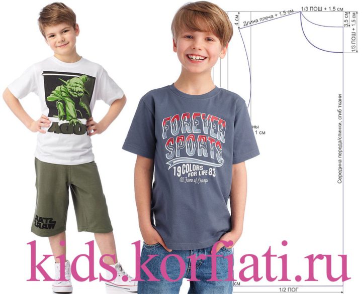Выкройка детской футболки для мальчика от Школы шитья Корфиати