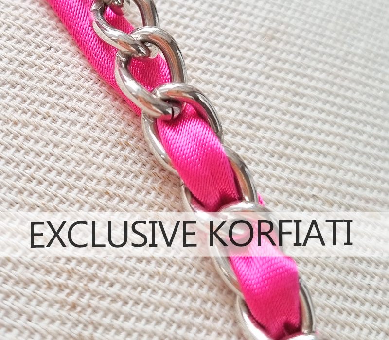 Decorating the metal chain Decorating the metal chain for the bucket bag