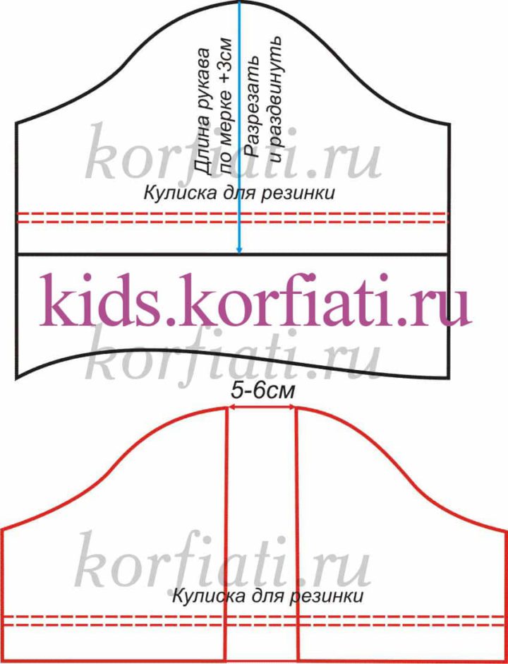 Карнавальный костюм. Выкройка рукава