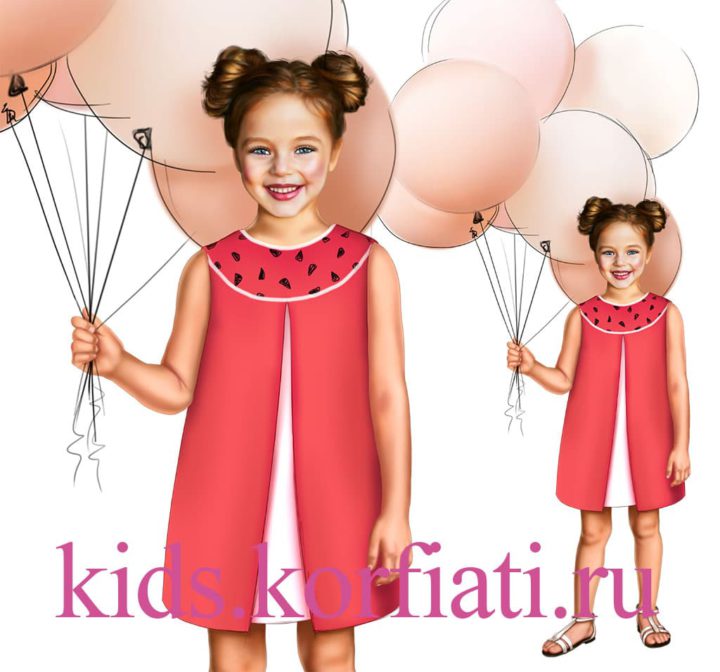 Платье с кокеткой для девочки