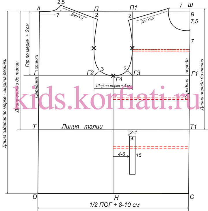 Выкройка куртки для мальчика - построение