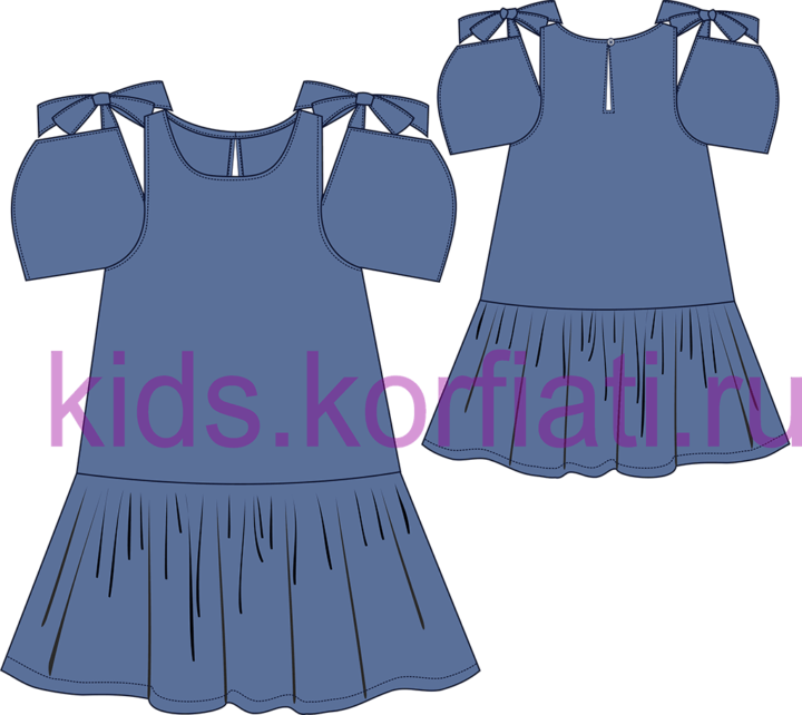 Эскиз модели летнего платья для девочки