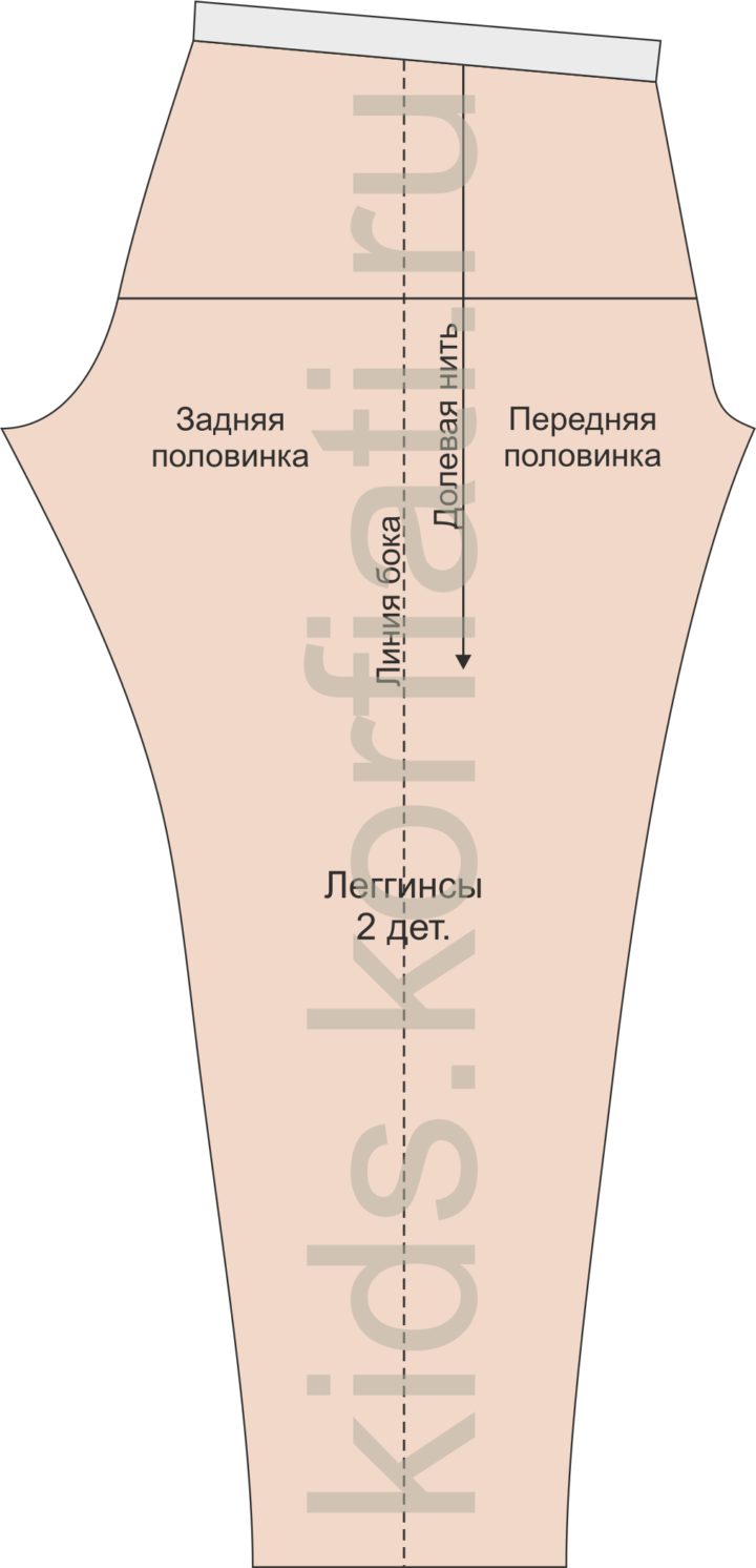 Выкройка детских леггинсов 